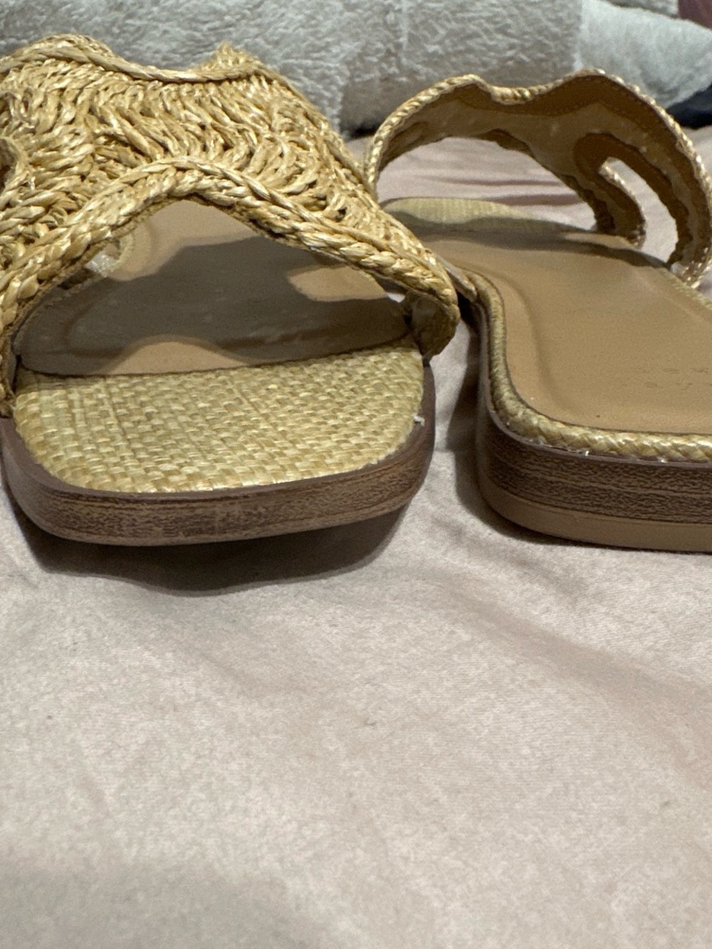 a new day Natural Beige Woven Slide Sandals